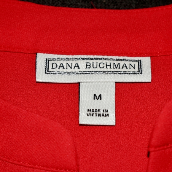 Dana Buchman Women V-Neck  Red Blouse Size M - Picture 7 of 9